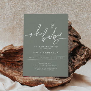 SAGE Oh Baby Shower Invitation - Gender Neutral