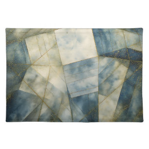 Sage Olive Green Gold Geometric Abstract Natural Cloth Placemat