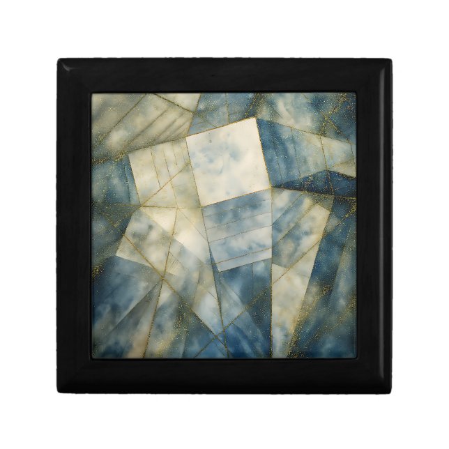 Sage Olive Green Gold Geometric Abstract Natural Gift Box (Front)
