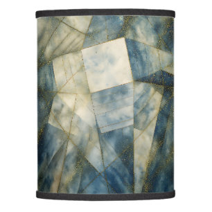 Sage Olive Green Gold Geometric Abstract Natural Lamp Shade