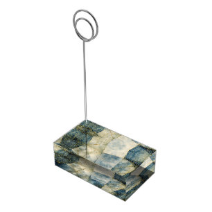Sage Olive Green Gold Geometric Abstract Natural Place Card Holder