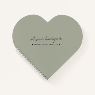 Sage Olive Green Letters to My Daughter Memory Notebook