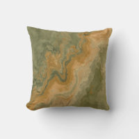 Sage Olive Green Mustard Yellow Print 16"