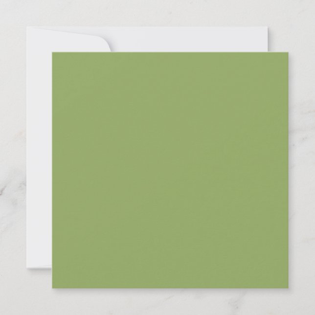 Sage Olive Green Solid Color  Card (Front)