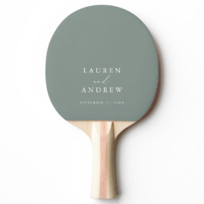 Sage Olive Green Wedding Personalized Ping Pong Paddle
