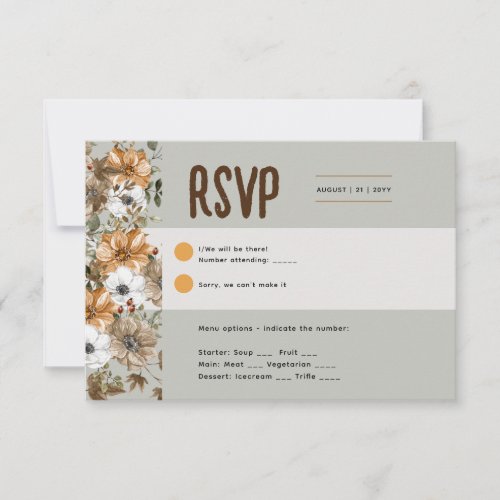 Sage Olive RSVP to match Rustic Fall Invitations