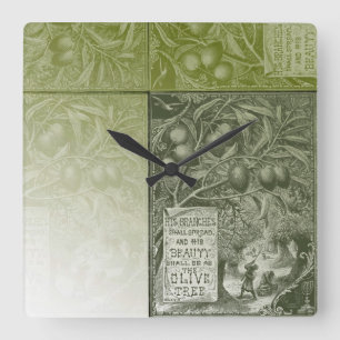Sage Olive Tree Square Wall Clock
