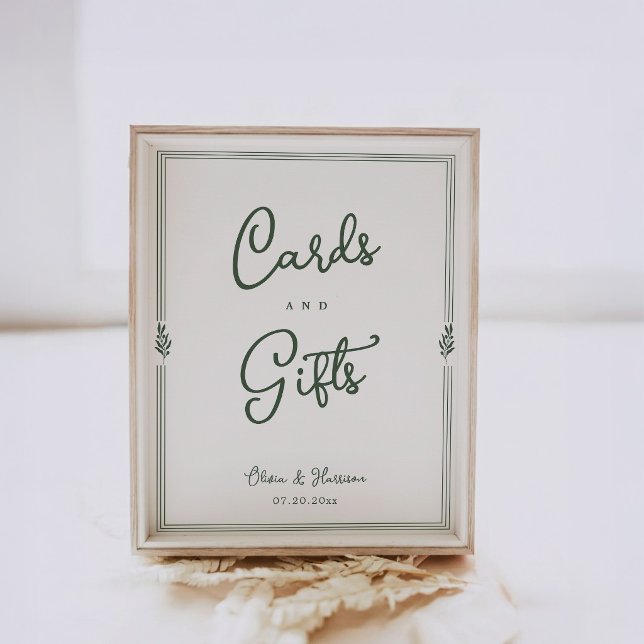 Sage Olive Wedding Cards And Gifts Table Sign (Creator Uploaded)