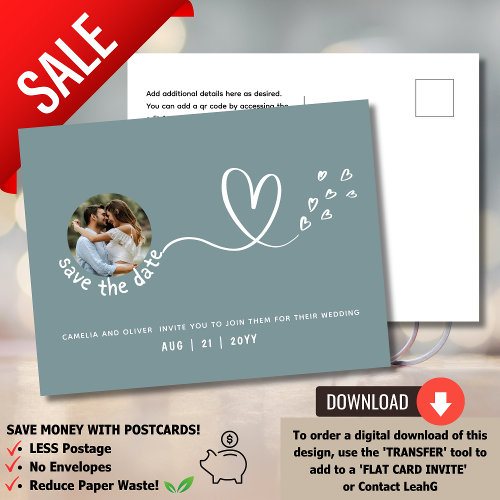 SAGE | On a Budget? Opt for a PHOTO Save the Date  Postcard