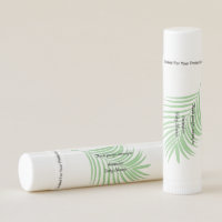 Sage Palm Tree Leaf Baby Shower Personalized Lip Balm