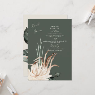 Sage Pampas Grass Boho Bridal Shower Invitation