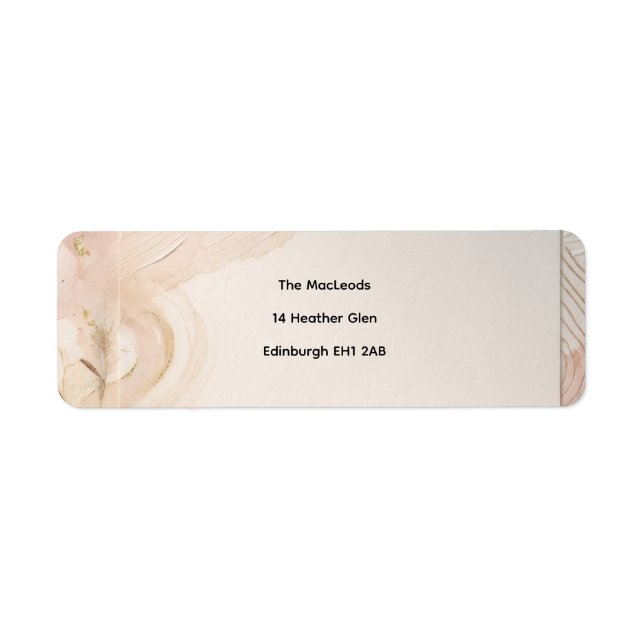 Sage Peach Botanical Return Address Label (Front)