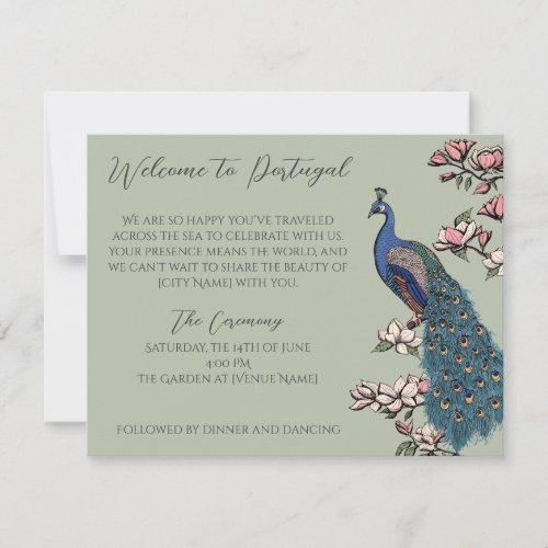 Sage Peacock Destination Welcome Schedule