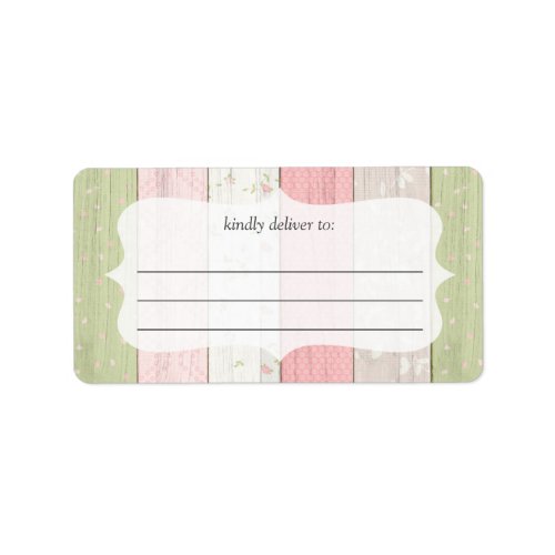 Sage  Pink Cottage Rustic Wood Large Write_On Label