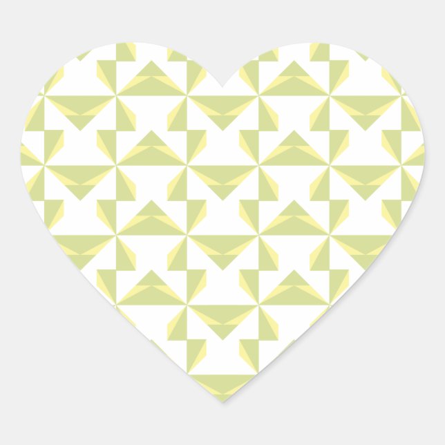 Sage Pinwheels Heart Sticker (Front)