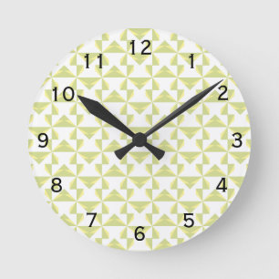 Sage Pinwheels Round Clock