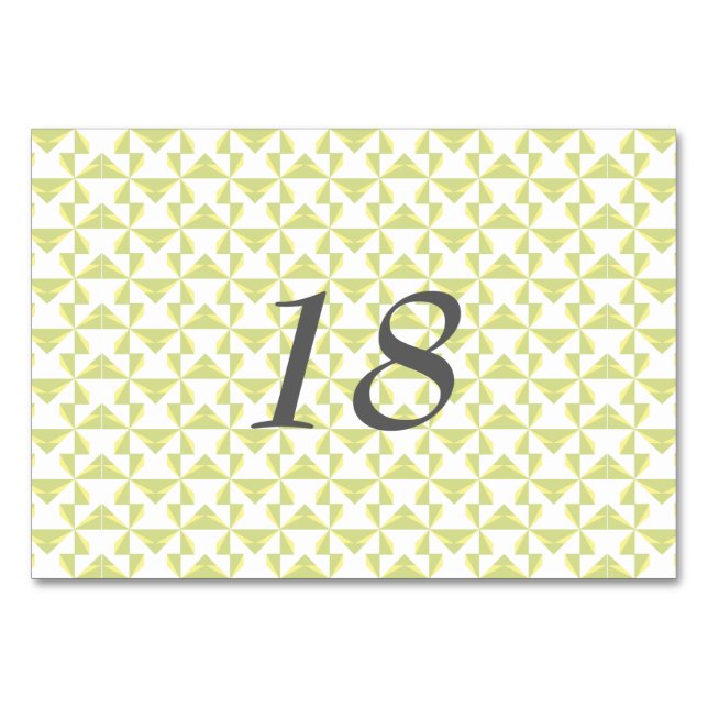 Sage Pinwheels Table Number (Front)