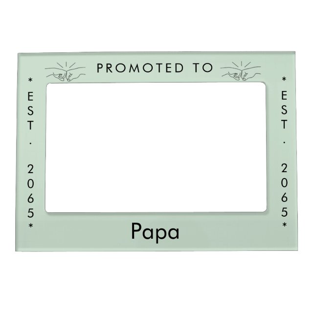 Sage Pregnancy Announcement Promoted to Papa Magnetic Frame (Front)