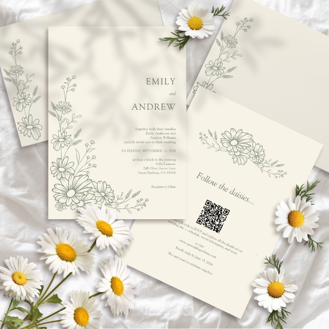 Sage QR Code Botanical Garden All In One Wedding Invitation (Creator Uploaded)