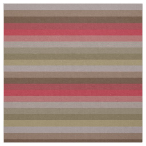 Sage, Red & Olive Horizontal Stripes Fabric