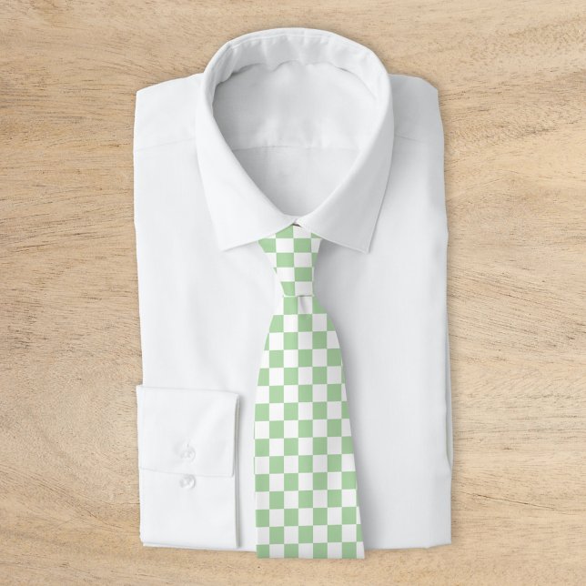 Sage Retro Checkerboard Neck Tie (Creator Uploaded)