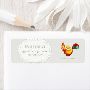 Sage Rooster Chick Baby Shower Return Address Label