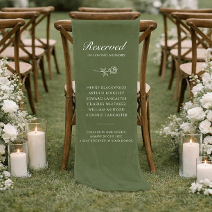 Sage Rose Reserved Honoring Loved Ones Wedding Short Table Runner