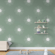 Sage Rustic Bohemian Boho Sun Wallpaper