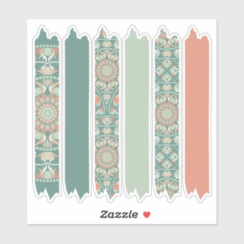 Sage & Sand Retro Cheer Mandala Pattern Washi Tape Sticker