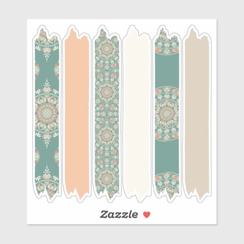 Sage &amp; Sand Retro Cheer Mandala Patterns Planner Sticker