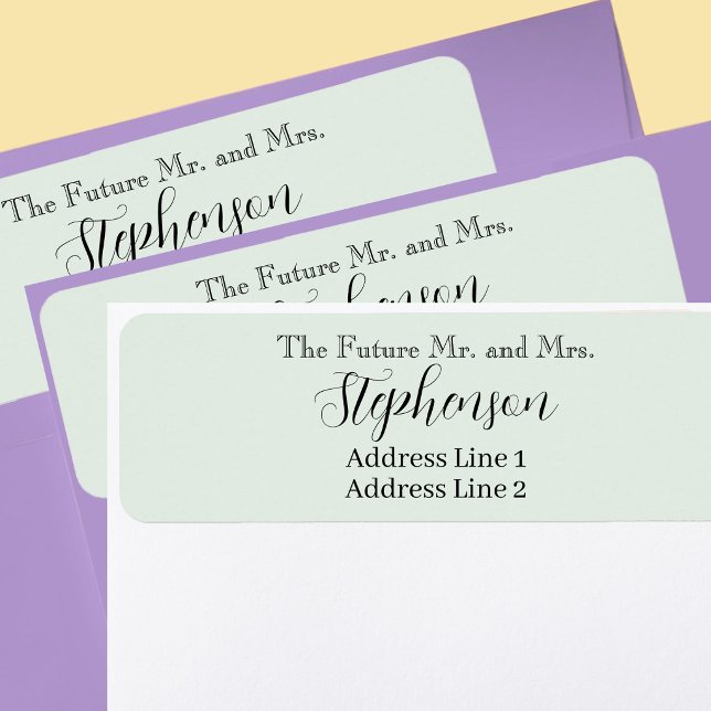 Sage Save The Date Custom Name Return Address Label (Creator Uploaded)