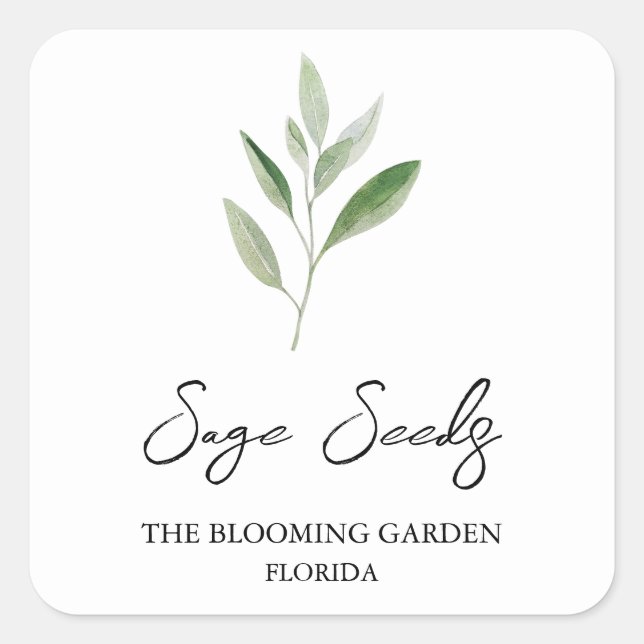 Sage Seeds label (Front)
