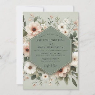 Sage Serene Botanical Wedding Invitation