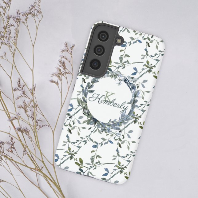 Sage Silver Green Floral Samsung Galaxy Case (Creator Uploaded)