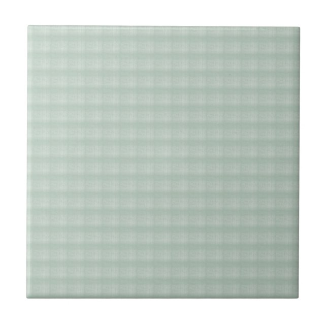 Sage Silver Soft Check Ceramic Tile (Front)