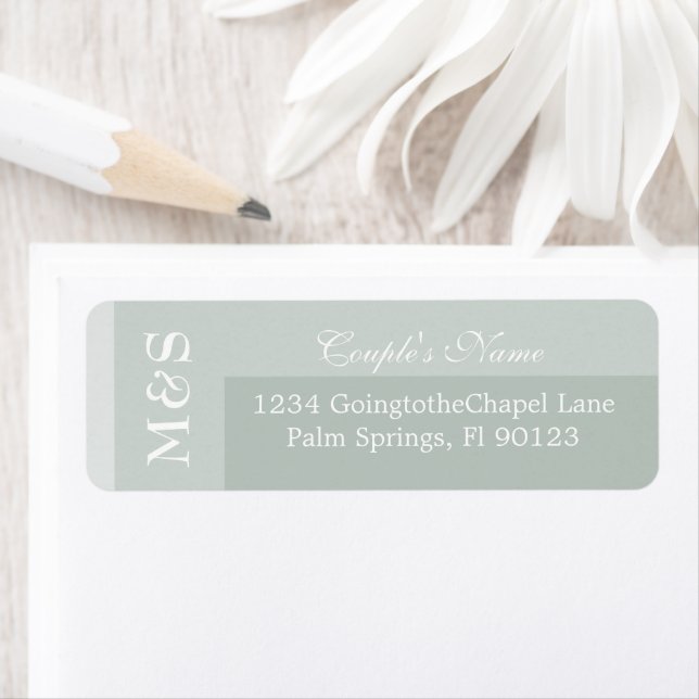 Sage Simple Modern Chic Script Wedding Label (Insitu)