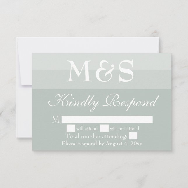 Sage Simple Modern Script Wedding RSVP Card (Front)