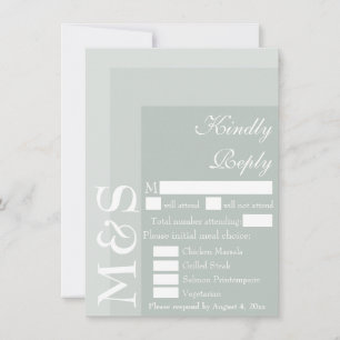 Sage Simple Modern Script Wedding RSVP Card