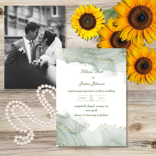 Sage SIMPLE  STYLISH WEDDING INVITATIONS (Creator Uploaded)