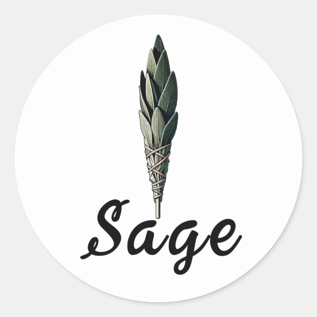 Sage Smudge Protection Vintage Apothecary Label (Front)