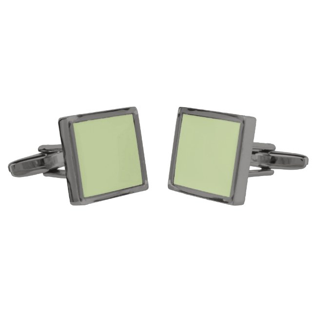 Sage Solid Color Cufflinks (Angled)
