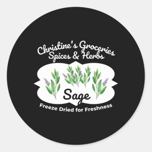 Sage spice jar classic round sticker