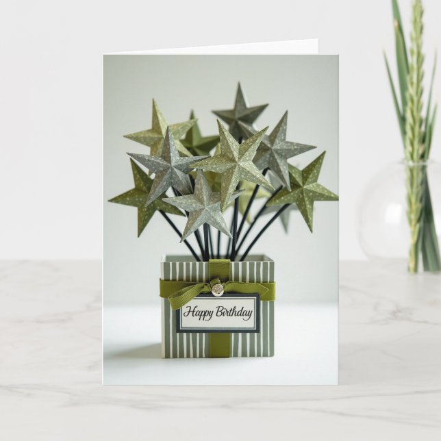 Sage Star Birthday Card (Front)