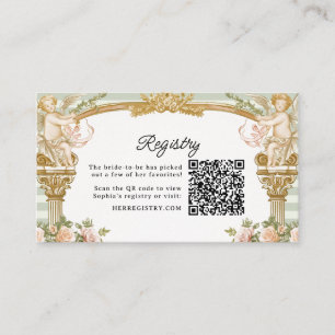 Sage Stripe Bridal Shower Registry Card 