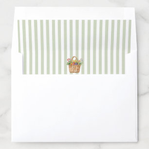 Sage Stripes Market Basket Bridal Shower Envelope Liner