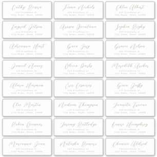 Sage Stylish script wedding guest address label