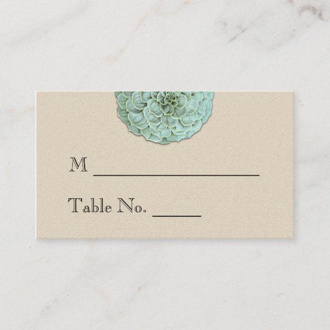 Sage Succulent Wedding Place Cards (Front)