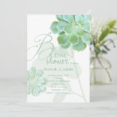 Sage Succulents Cactus Bridal Shower Invitation (Standing Front)