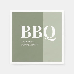 Sage Summer BBQ Party Napkins