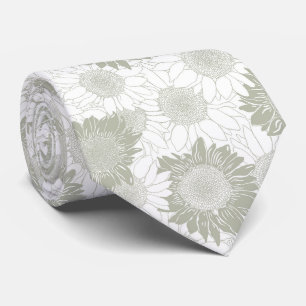 Sage Sunflower Neck Tie
